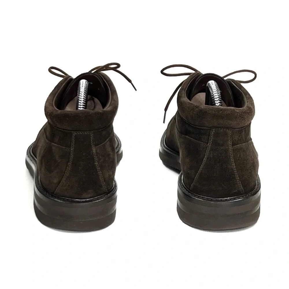 Vintage Tanino Crisci Brown Suede Boots Men’s Size 7.5 Lace-Up Ankle Height Vtg
